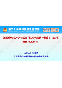 《危险化学品生产建设项目安全风险防控指南（试行）》 整体情况 解读